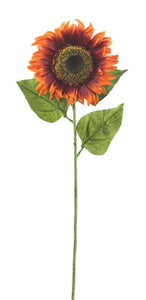 33"L X 6.5"Dia Sunflower Stem Burnt Orange/Burgundy