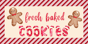 12" x 6" Gingerbread Fresh Baked Cookies Wreath Sign