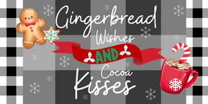 12"x6" Gingerbread Wishes Wreath Sign