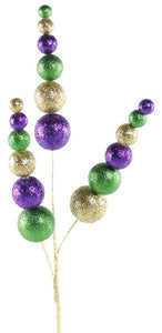 19" Glitter Ball Spray Mardi Gras