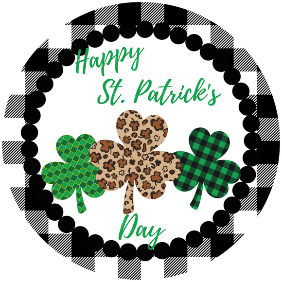 St. Patrick's Day Clover Wreath Sign (Choose size)