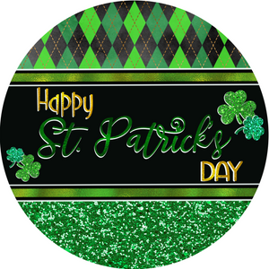 Happy St. Patricks Day Glitter Green (Choose size)