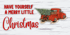 12"x6" Merry Christmas Vintage Truck Sign