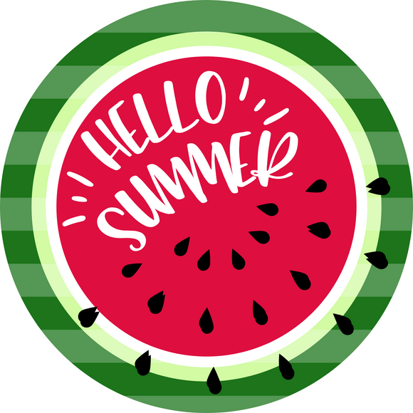 Hello Summer Watermelon Seed Wreath Sign  (Choose size)