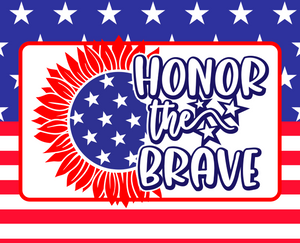 10"x 8" Honor The Brave Memorial Metal Wreath Sign