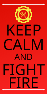 12" x 6" Keep Calm And Fight Fire Wreath Sign