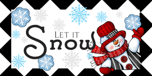 12" x 6" Let it snow Snowman Wreath Sign