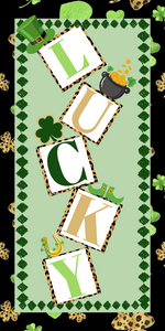 12" x 6" Lucky Letter Block St.Patrick's Day Wreath  Sign