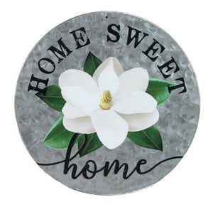 12"Dia Home Sweet Home W/Magnolia Galvanize/Black/Cream/Grn