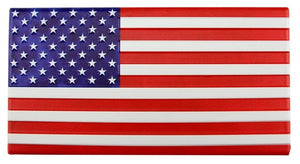 12"L X 6.25"H Metal/Embd American Flag RED/WHITE/BLUE MD0603