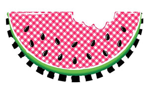 12"L X 6.25"H Emboss Gingham Watermelon RED/BLACK/WHITE/GREEN MD0710