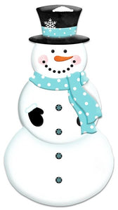 12"H X 6.5"L Embossed Snowman W/Scarf