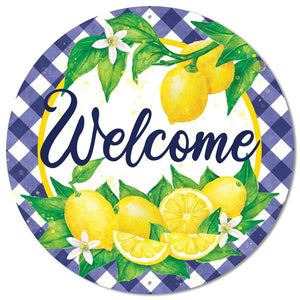 12"Dia Welcome W/Lemons W/Check Border