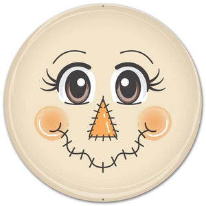 8"Dia Metal Scarecrow Face Tan/Peach/Black