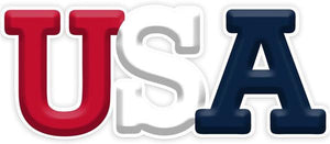 14"Lx5.75"H Metal Usa Sign Red/White/Blue