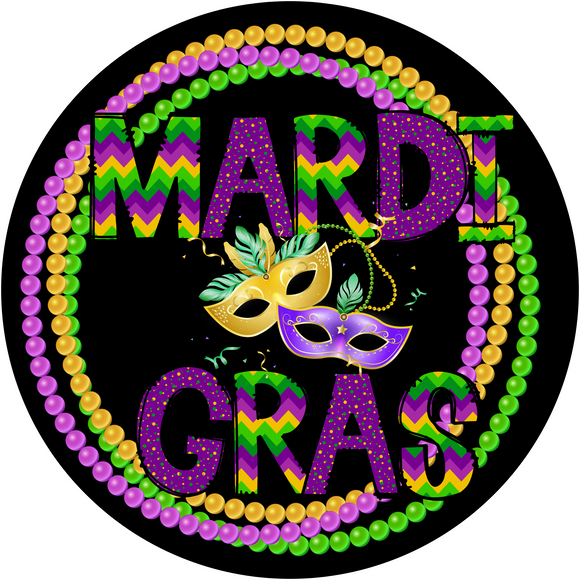 Mardi Gras Masks And Bead Sign  (Choose Size)