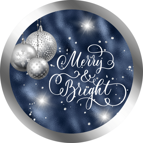 Merry & Bright Navy/Silver (Choose Size)