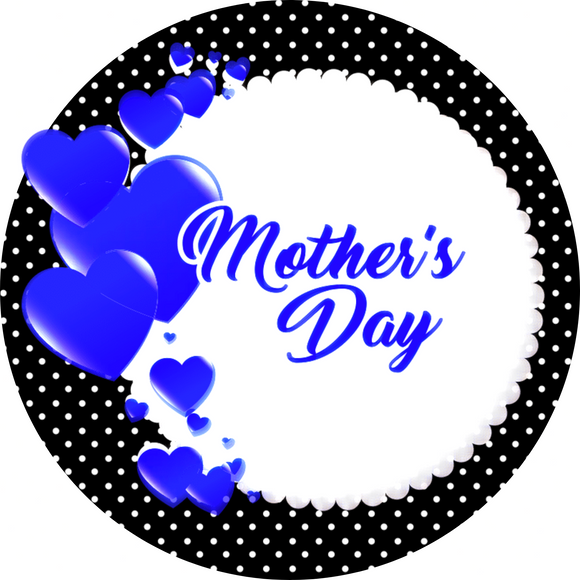Mothers Day Heart's (Blue) Wreath Sign (Choose size)