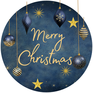 Christmas Ornaments Blue Metal Sign (Choose Size)