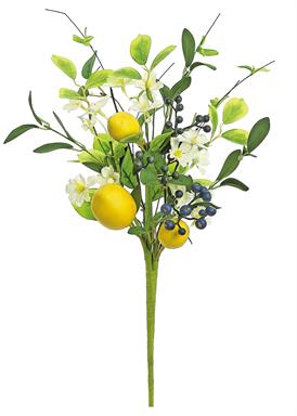 Lemon Blossom & Blue Berry Spray Yellow/Cream/Blue 21