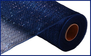 10.25"X10Yd Metallic Mesh NAVY W/ROYAL BLUE FOIL RE130157