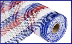 10.25"X10Yd Red White Blue Mesh Red/Wh/Blue W/Foil