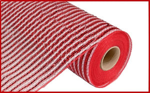 10.25"X10Yd Wide Foil Mesh Red/White