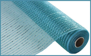 10.25"X10Yd Wide Foil Mesh Teal W/Turquoise Foil