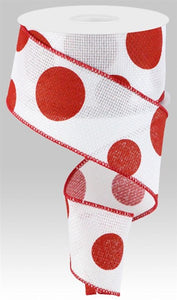 2.5"X10Yd Giant Two Size Dots White/Red