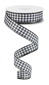 1"X10Yd Small Houndstooth White/Black