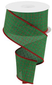 2.5"X10Yd Raised Stitched Squares/Royal Emerald/Red