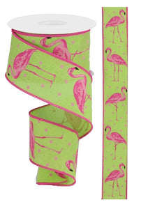 2.5"X10Yd Flamingo On Royal  Bright Green/Pink/Black