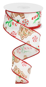 1.5"X10yd Gingerbread W/Candy On Royal
