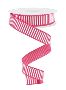 7/8"X10Yd Horizontal Stripes/Royal Hot Pink/White
