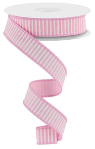 7/8"X10Yd Horizontal Stripes/Royal Pale Pink/White