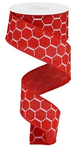 1.5"X10Yd Chicken Wire Red/White