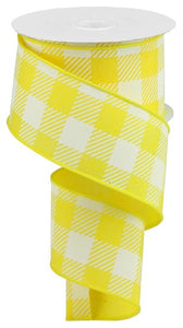 2.5"X10Yd Large Striped Check On Royal Yellow/White