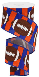 2.5"X10Yd Football On Royal Bl/Orange/Brn