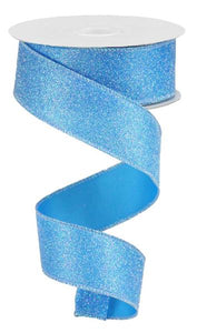 1.5"X10Yd Iridescent Glitter On Satin Blue/Iridescent