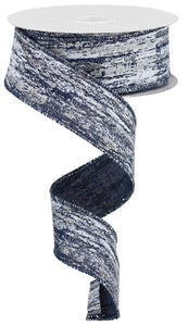 1.5"X10Yd Glitter/Metallic Streaks Navy/White/Silver