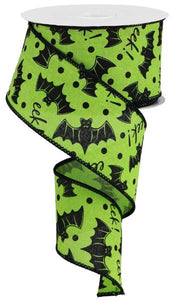 2.5"X10Yd Bats On Royal Lime Green/Black