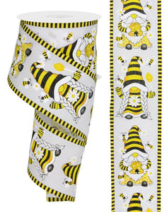 2.5"X10Yd Gnome/Bees/Beehive/Stripe White/Yellow/Orange/Black