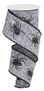 2.5"X10Yd Spider Web/Spider On Pg Fabric Grey/Purple/Blk/Wht