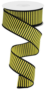 1.5"X10Yd Horizontal Thin Stripes On Pg Yellow/Black