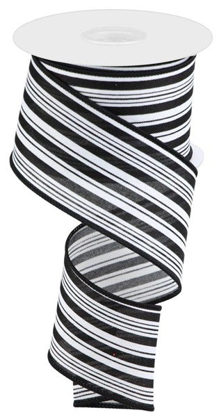 2.5x10yd Black/White Cow Print Ribbon