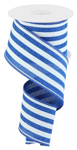 2.5"X10Yd Vertical Stripe Royal Blue/White