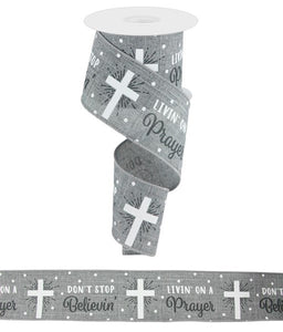 2.5"X10Yd Don't Stop Believin' Cross/Ryl Grey/White/Charcoal
