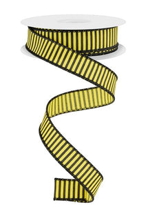 7/8"X10Yd Horizontal Thin Stripes On Pg Yellow/Black