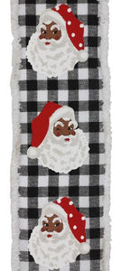 2.5"X10Yd Vertical Santa/Check/Drft Black/White/Red/Brown