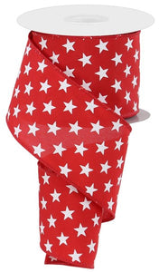 2.5"X10Yd Random Star Red/White